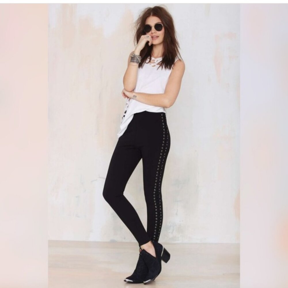 Nasty Gal Thick Lace-Up Leggings